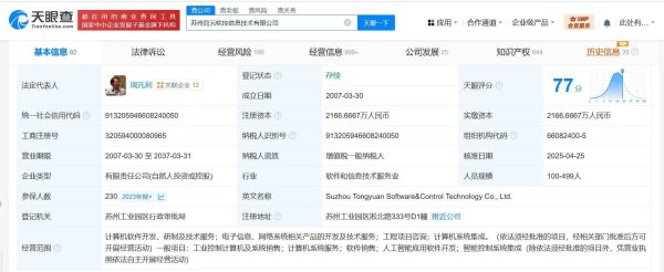 涨8配资 华为哈勃入股苏州同元软控 后者为信息物理系统建模仿真工业软件产品研发商